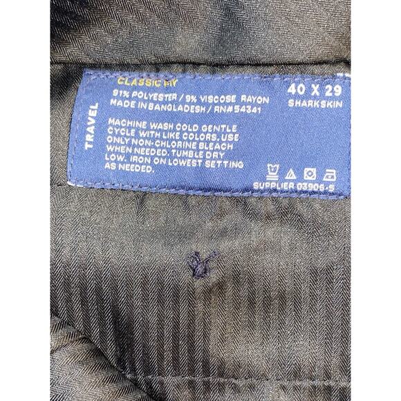 Stafford Blue Classic Fit Dress Pants 40x29 Easy Care Stretch - Picture 3 of 5